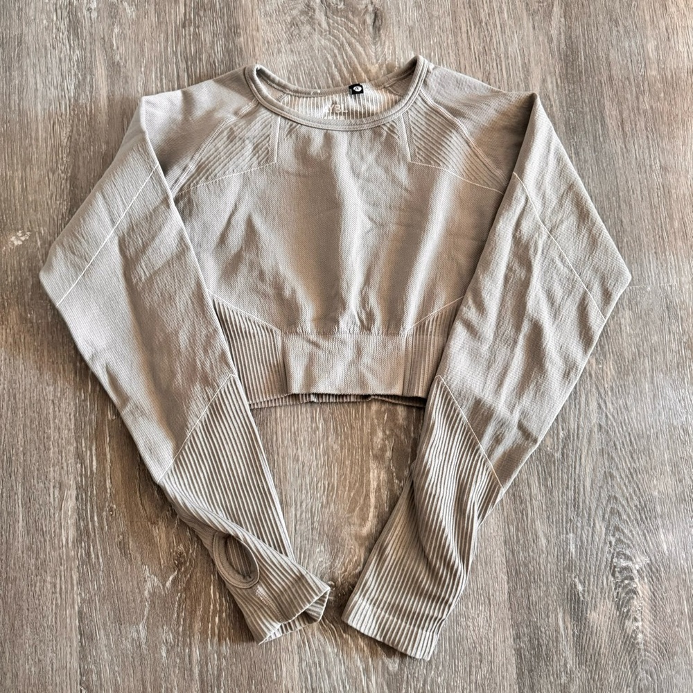 AYBL Light Gray Ribbed Crop Top